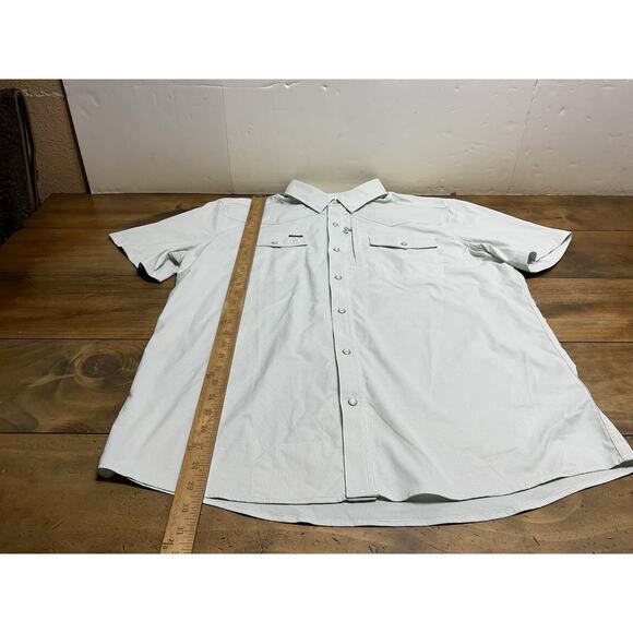 Poncho Shirt Mens XL Slim Fit Mint Green Pearl Snap Western NWT - Picture 6 of 11